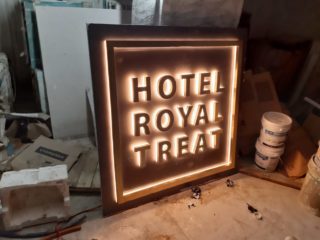 Rose Gold Letters - Sharp Sign - Sign Board Manufacturer in Surat, India